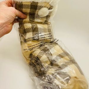 NWT Quagga Green Label Cozy Faux Sherpa Lined Slipper Socks Adult 6-10 Tan/Cream